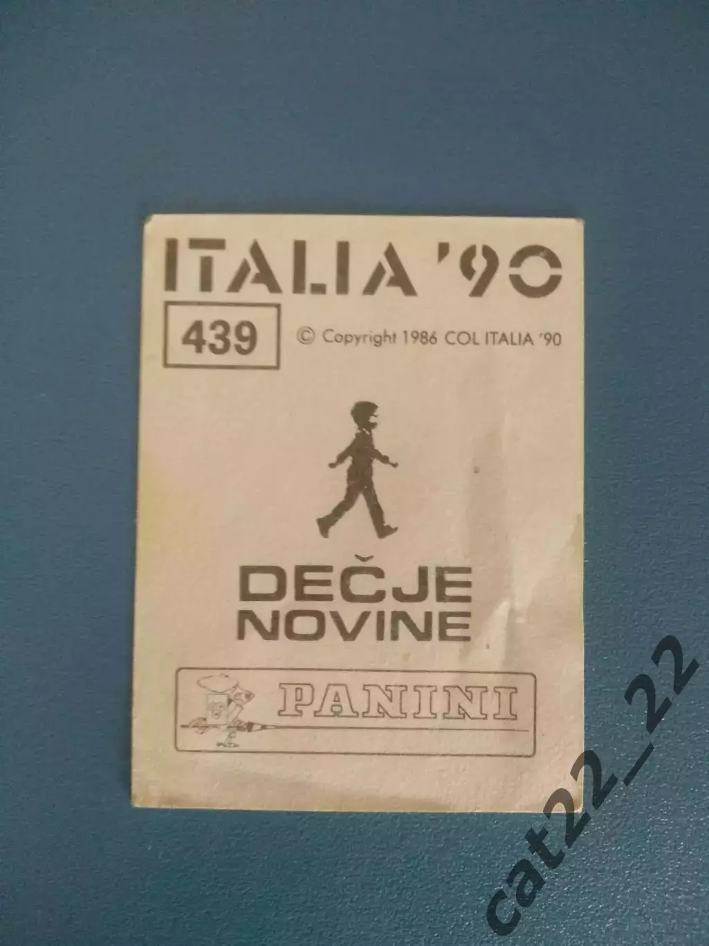 Наклейка. Панини/Panini. Чемпионат мира 1990. № 439 1