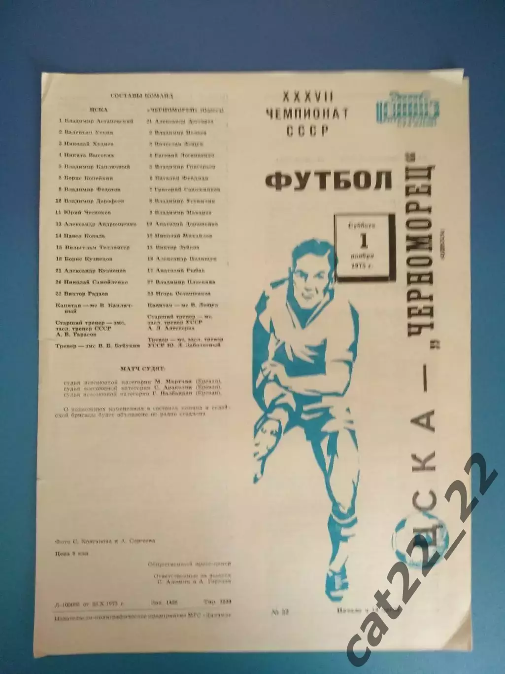 Без перегиба! ЦСКА Москва СССР/Россия - Черноморец Одесса СССР/Украина 1975