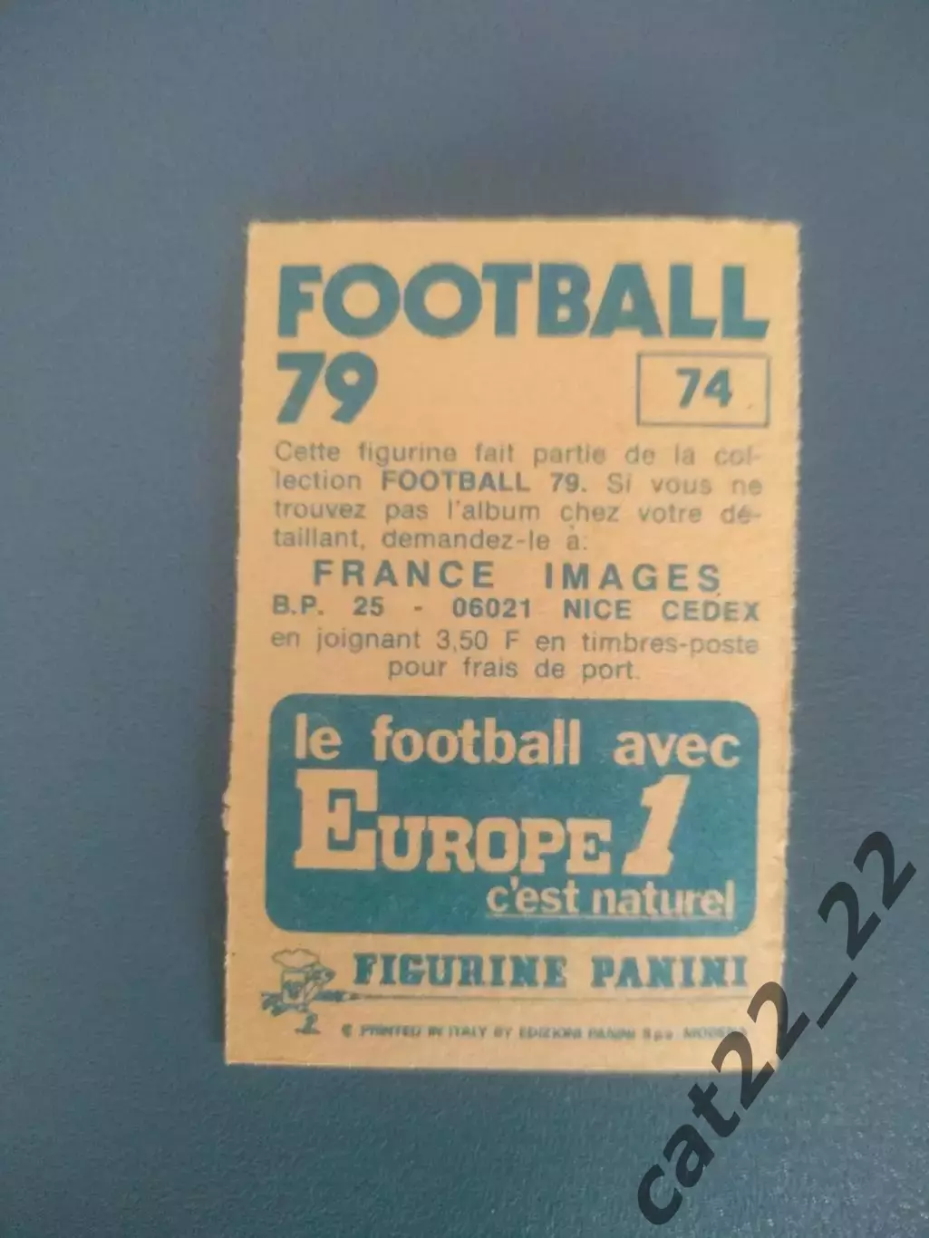 Наклейка. Панини/Panini. Чемпионат Франции. Франция 1979. № 74 1