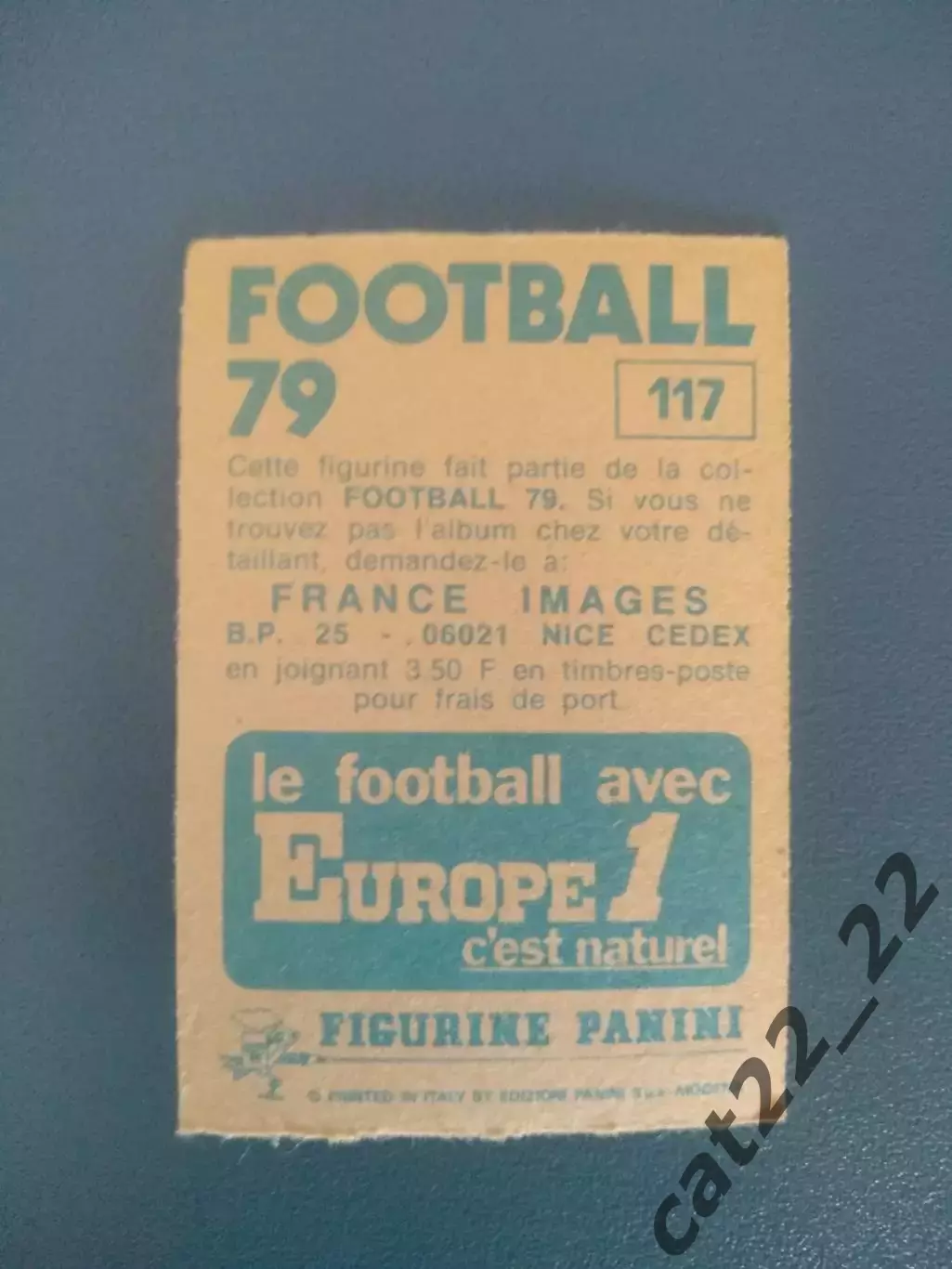 Наклейка. Панини/Panini. Чемпионат Франции. Франция 1979. № 117 1