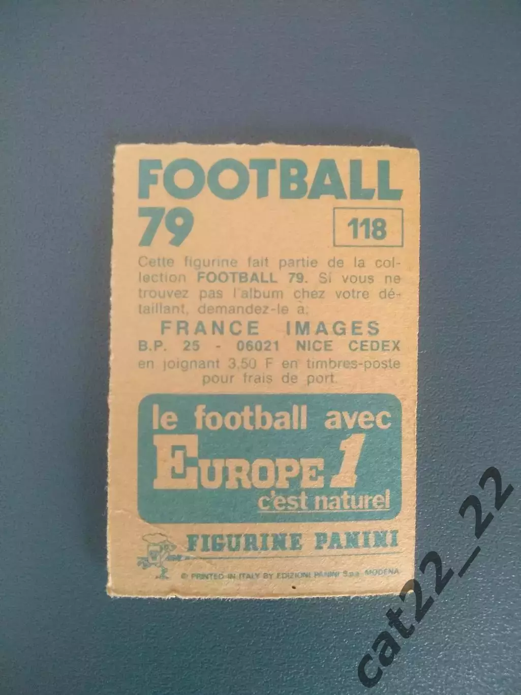 Наклейка. Панини/Panini. Чемпионат Франции. Франция 1979. № 118 1