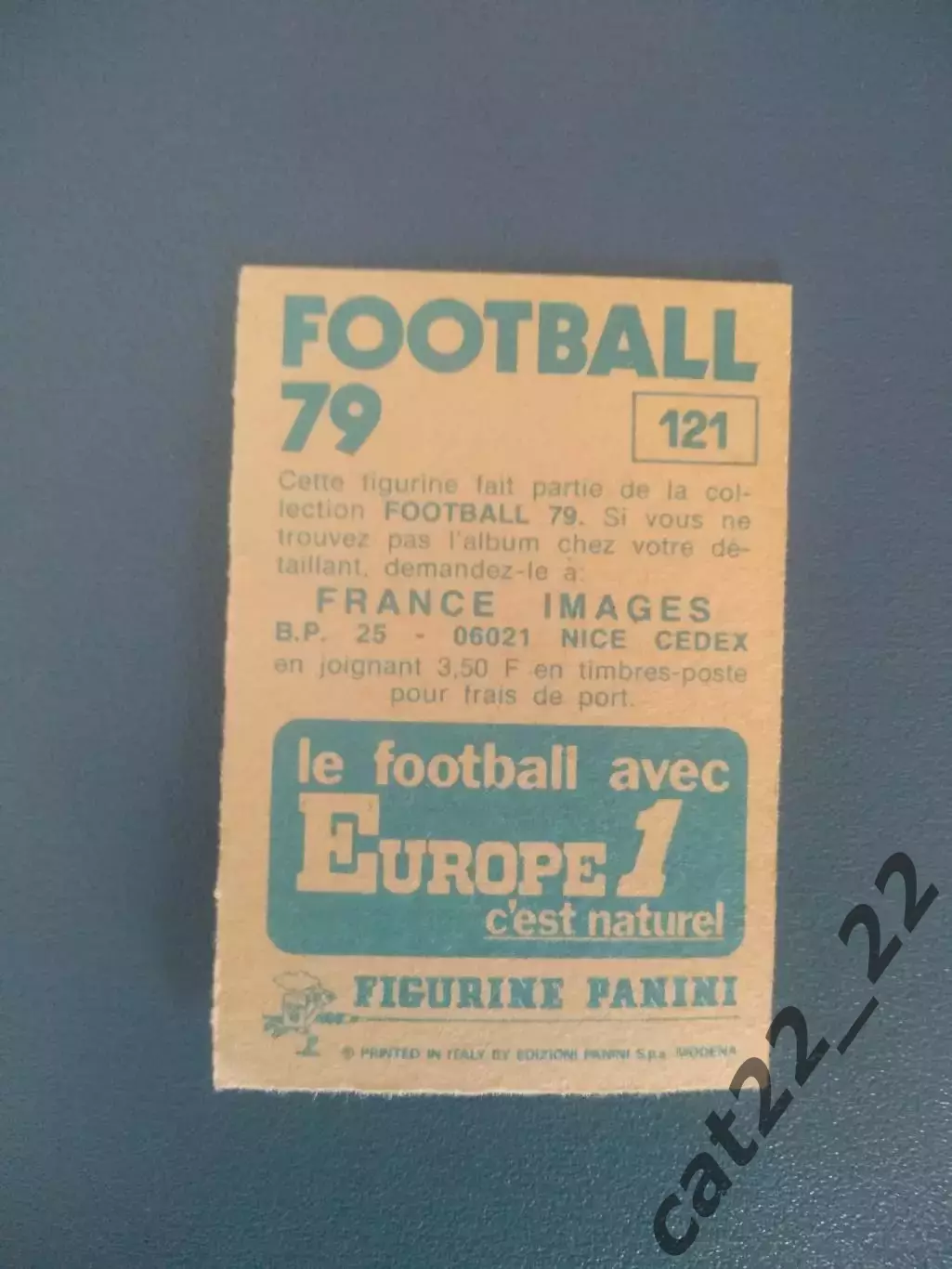 Наклейка. Панини/Panini. Чемпионат Франции. Франция 1979. № 121 1