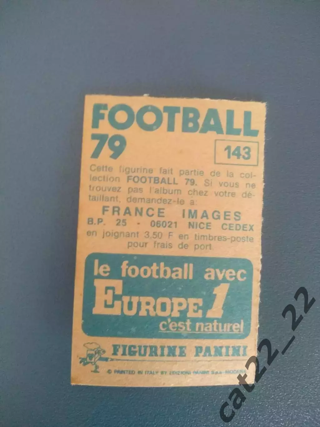 Наклейка. Панини/Panini. Чемпионат Франции. Франция 1979. № 143 - ?! № 175 1