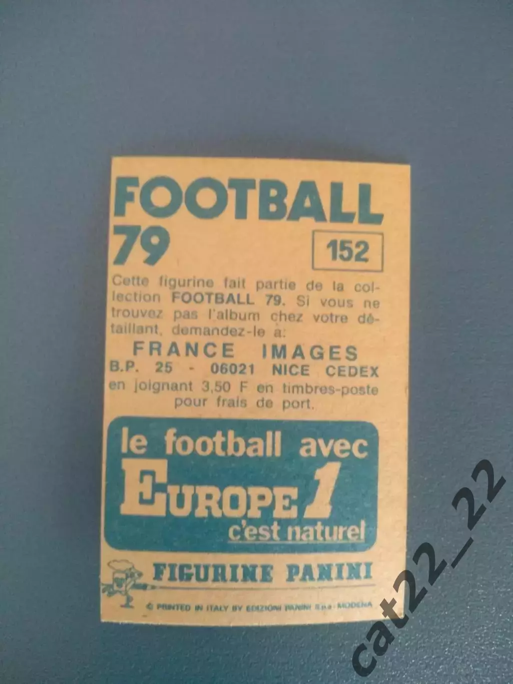 Наклейка. Панини/Panini. Чемпионат Франции. Франция 1979. № 152 - ?! № 184 1