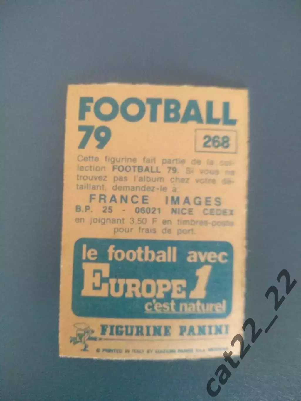 Наклейка. Панини/Panini. Чемпионат Франции. Франция 1979. № 268 1