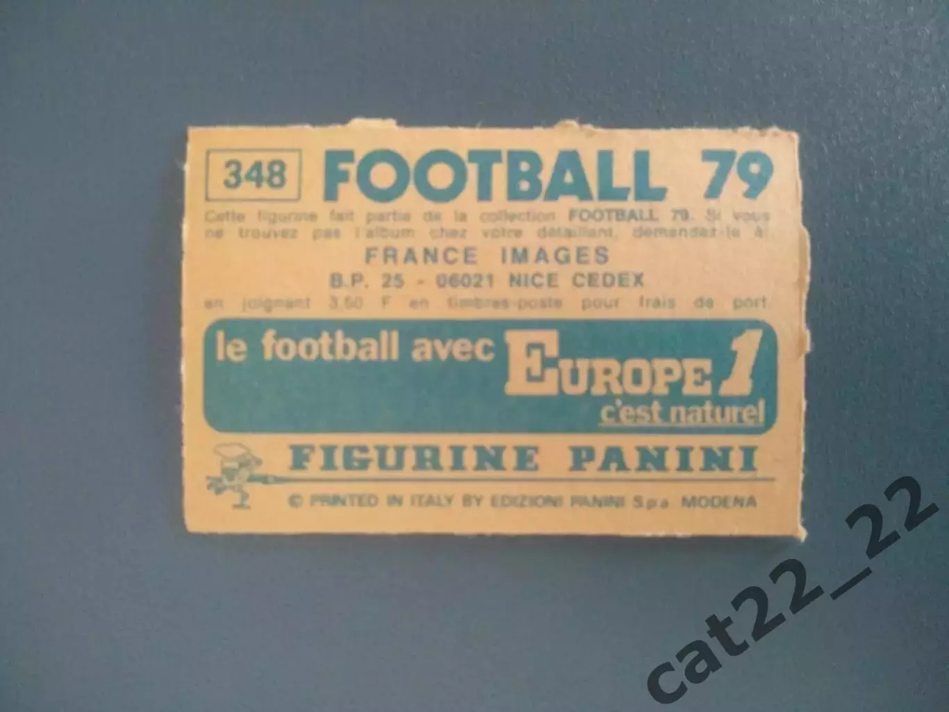 Наклейка. Панини/Panini. Чемпионат Франции. Франция 1979. № 348 1
