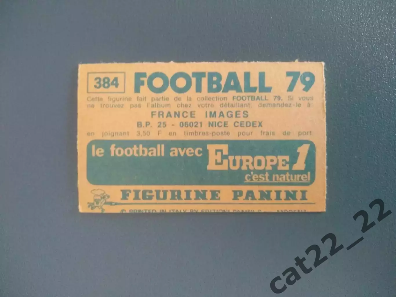 Наклейка. Панини/Panini. Чемпионат Франции. Франция 1979. № 384 1