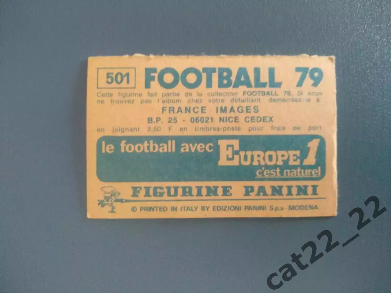 Наклейка. Панини/Panini. Чемпионат Франции. Франция 1979. № 501 1