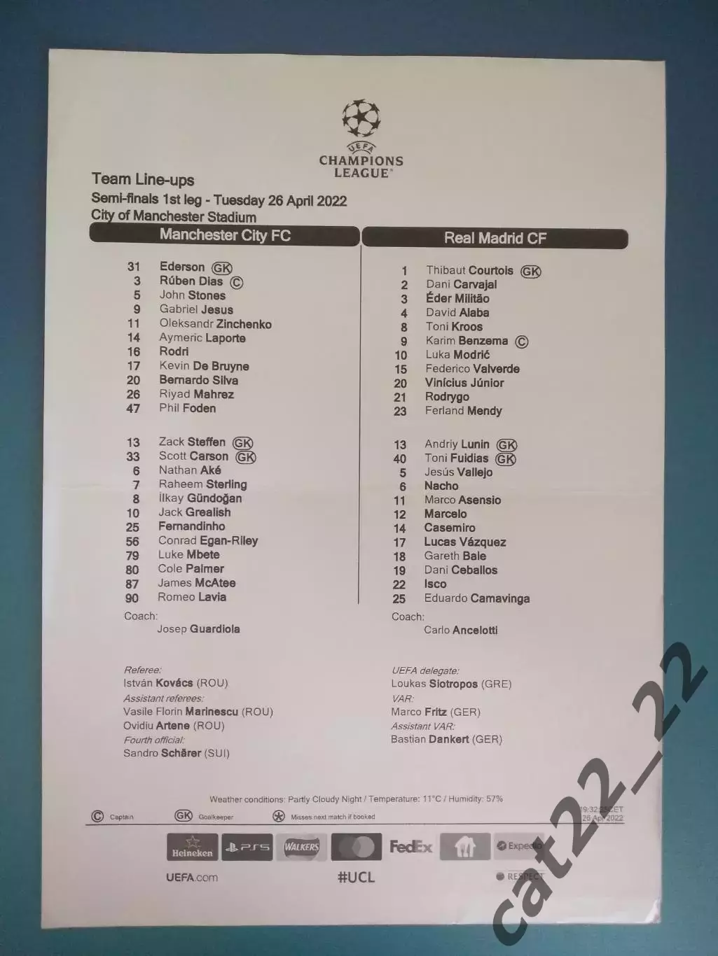 Оригинал! Зинченко. Лунин. Манчестер Сити Англия - Реал Мадрид Испания 2022