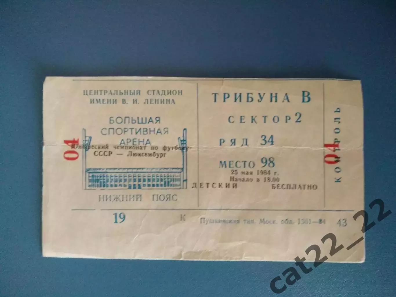 СССР/Россия - Люксембург 25.05.1984