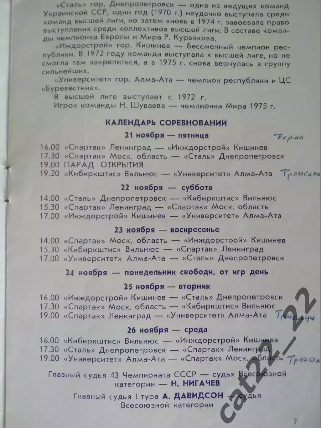 Турнир 1975. Баскетбол. Спартак Ленинград,Москва,Вильнюс,Днепропетровск,Кишинев 2