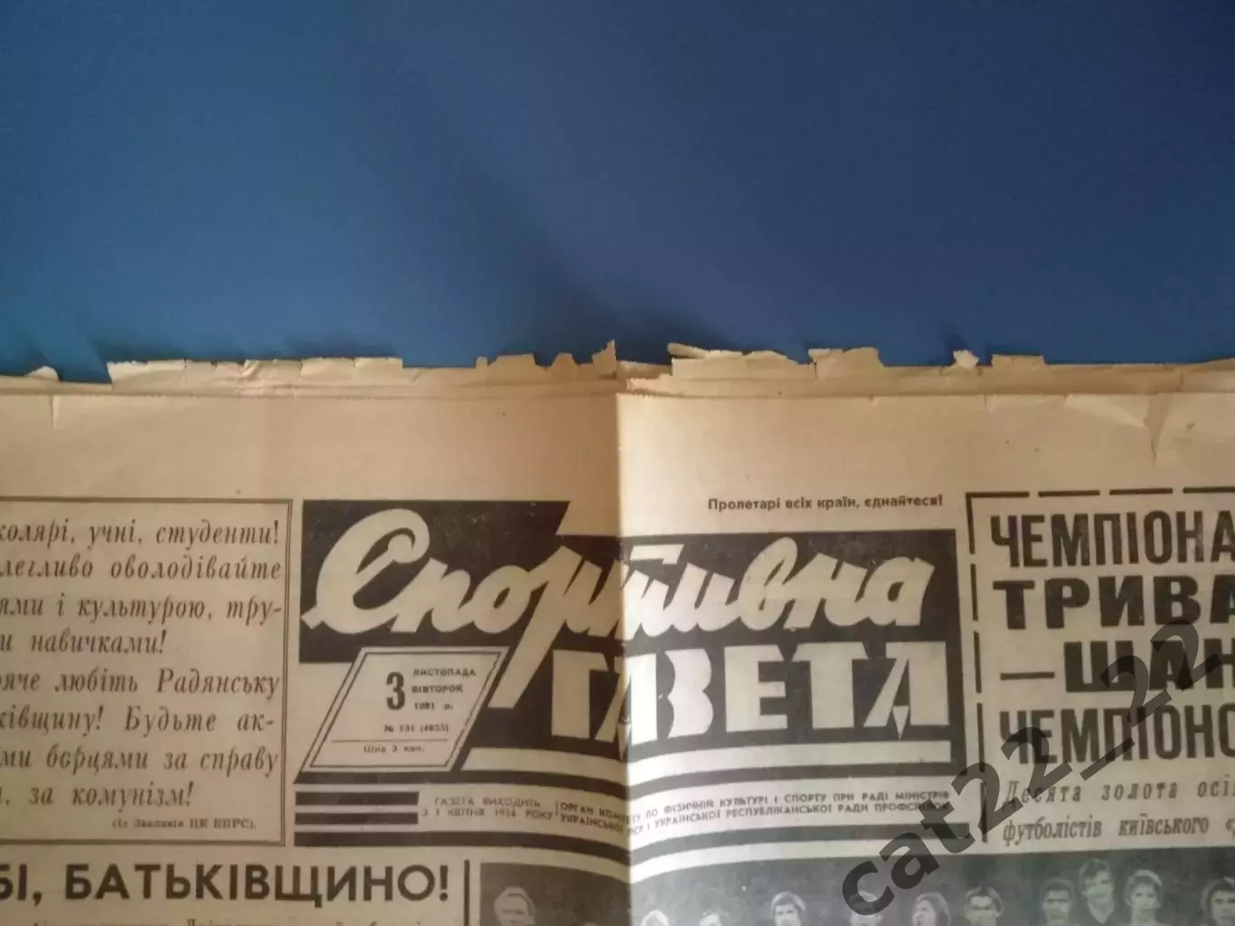 Спортивная газета. 03.11.1981. Динамо Киев - чемпион СССР 1981 года! 1
