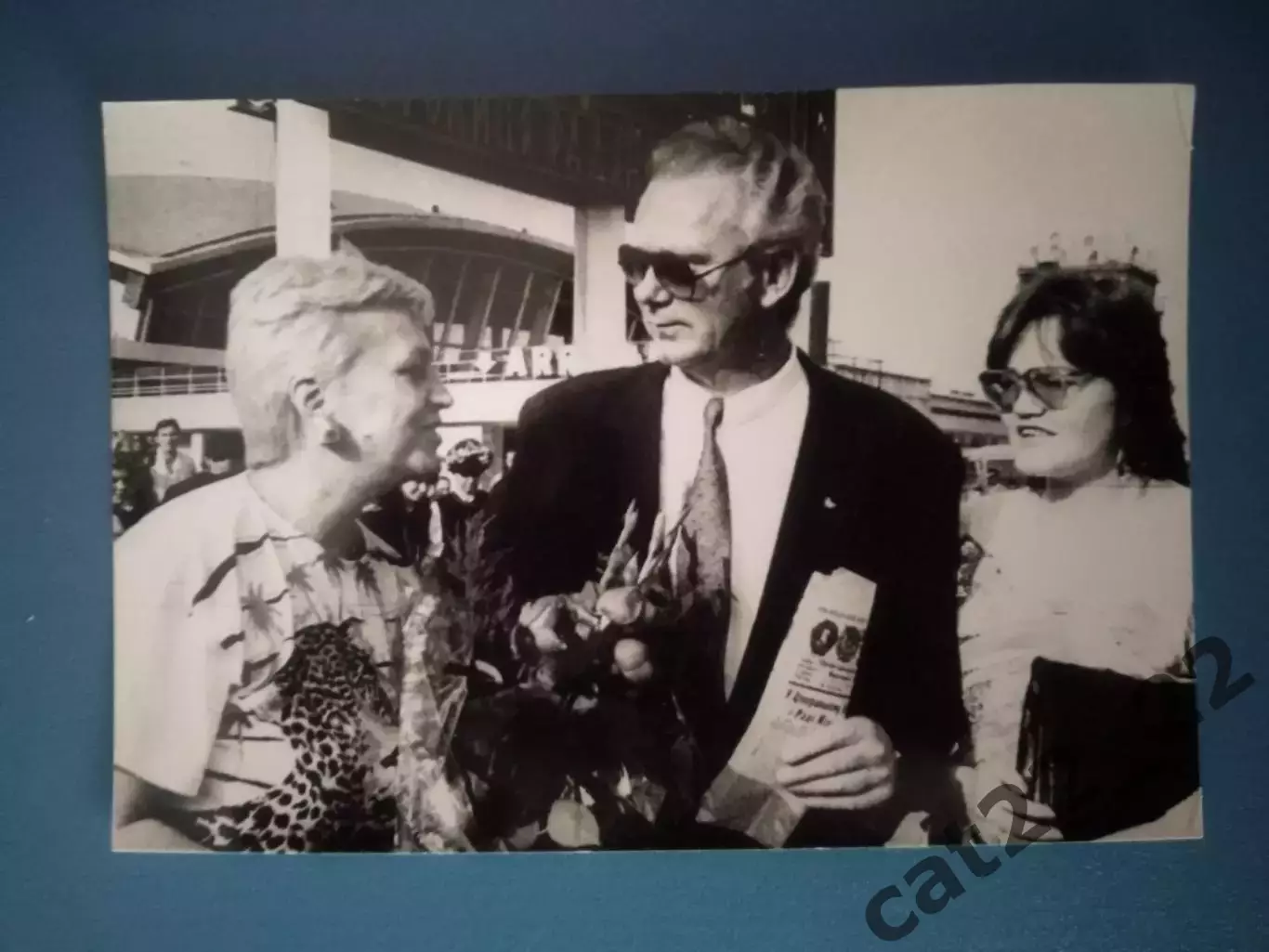 Оригинальная фотография. ЕВРО-88. В. Лобановский, жена, дочь. СССР/Украина 1988