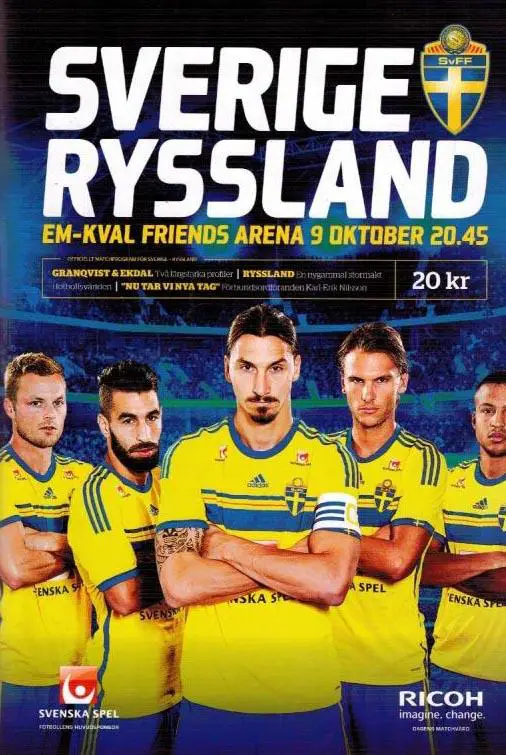 ОФИЦИАЛЬНАЯ ПРОГРАММА ШВЕЦИЯ - РОССИЯ 09.10.2014