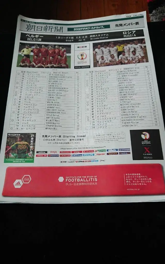 АКЦИЯ! !БЕЛЬГИЯ - РОССИЯ 2002 ЧМ Чемпионат Мира