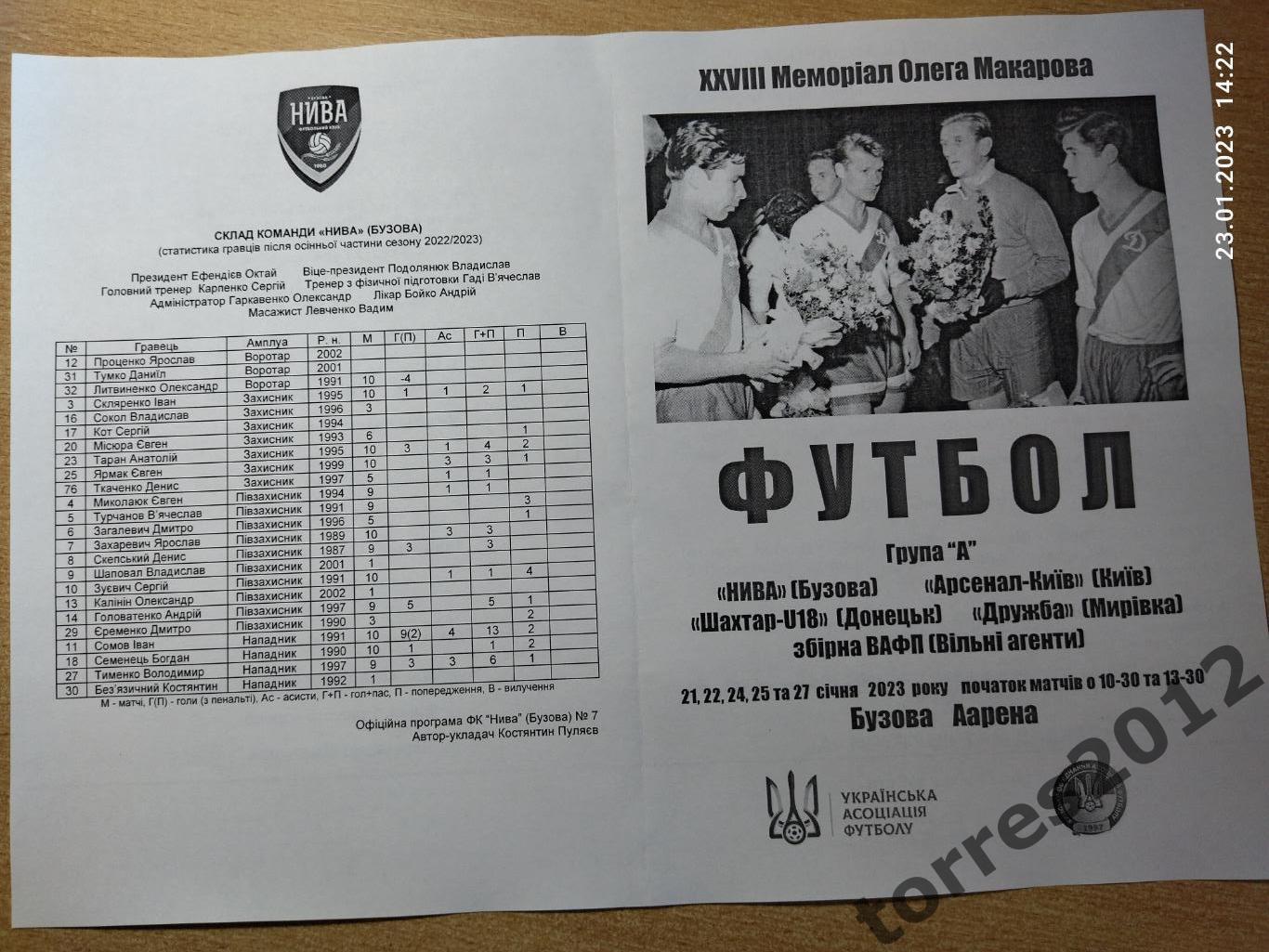 28-й Мемориал Макарова гр.АНива (Бузова), Арсенал (Киев), Шахтер-U-18(Донецк)