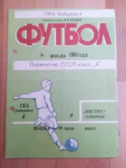 Ска(Хабаровск) - Нистру(Кишинев). 1 лига. 08/07/1980.