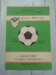 Ска(Хабаровск) - Звезда(Иркутск). Кубок РСФСР 1/4. 20/08/1988.