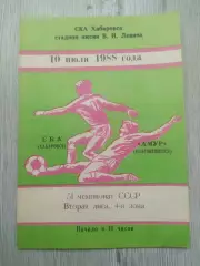 Ска(Хабаровск) - Амур(Благовещенск). 2 лига. 10/07/1988.