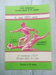Ска(Хабаровск) - Чкаловец(Новосибирск). 2 лига. 06/05/1988.
