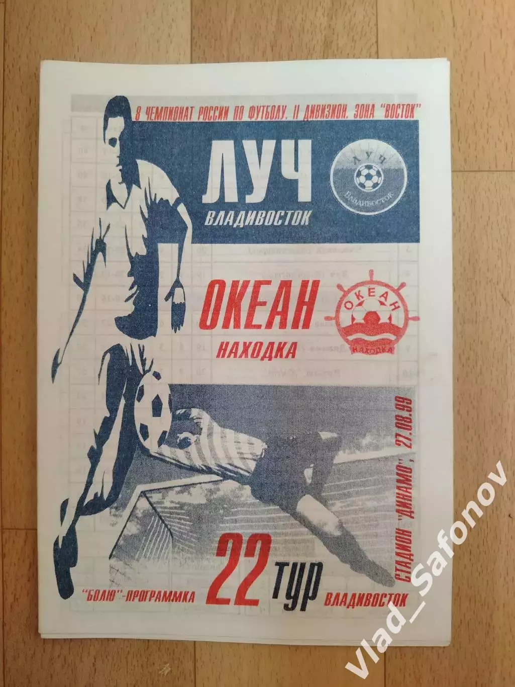 Луч(Владивосток) - Океан(Находка). 2 лига. 27/08/1999.