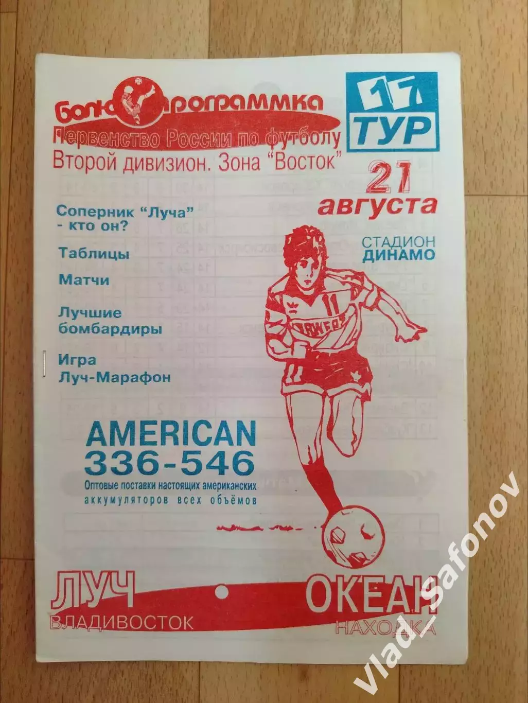 Луч(Владивосток) - Океан(Находка). 2 лига. 21/08/2000.