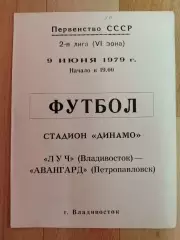 Луч(Владивосток) - Авангард(Петропавловск). 2 лига. 09/06/1979.