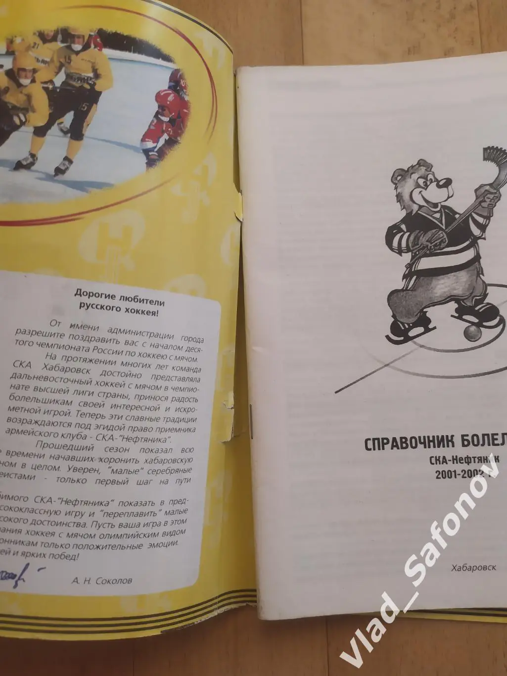 Справочник календарь. Хоккей с мячом. Ска-Нефтяник(Хабаровск) 2001/2002. 1
