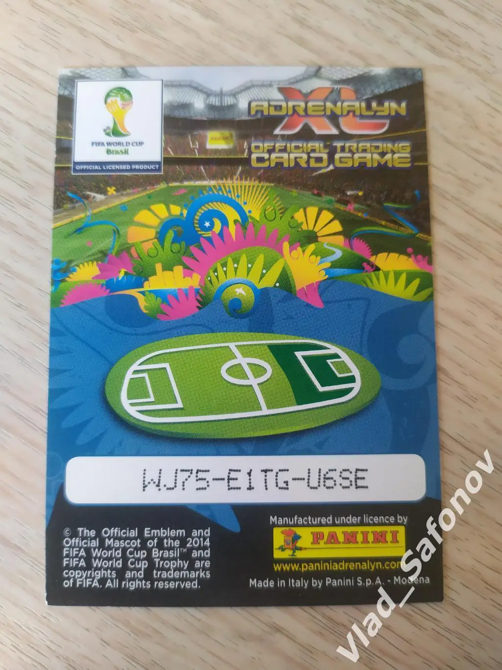 Карточка. Элдер Поштига(Португалия). Чемпионат мира. Бразилия 2014. 1