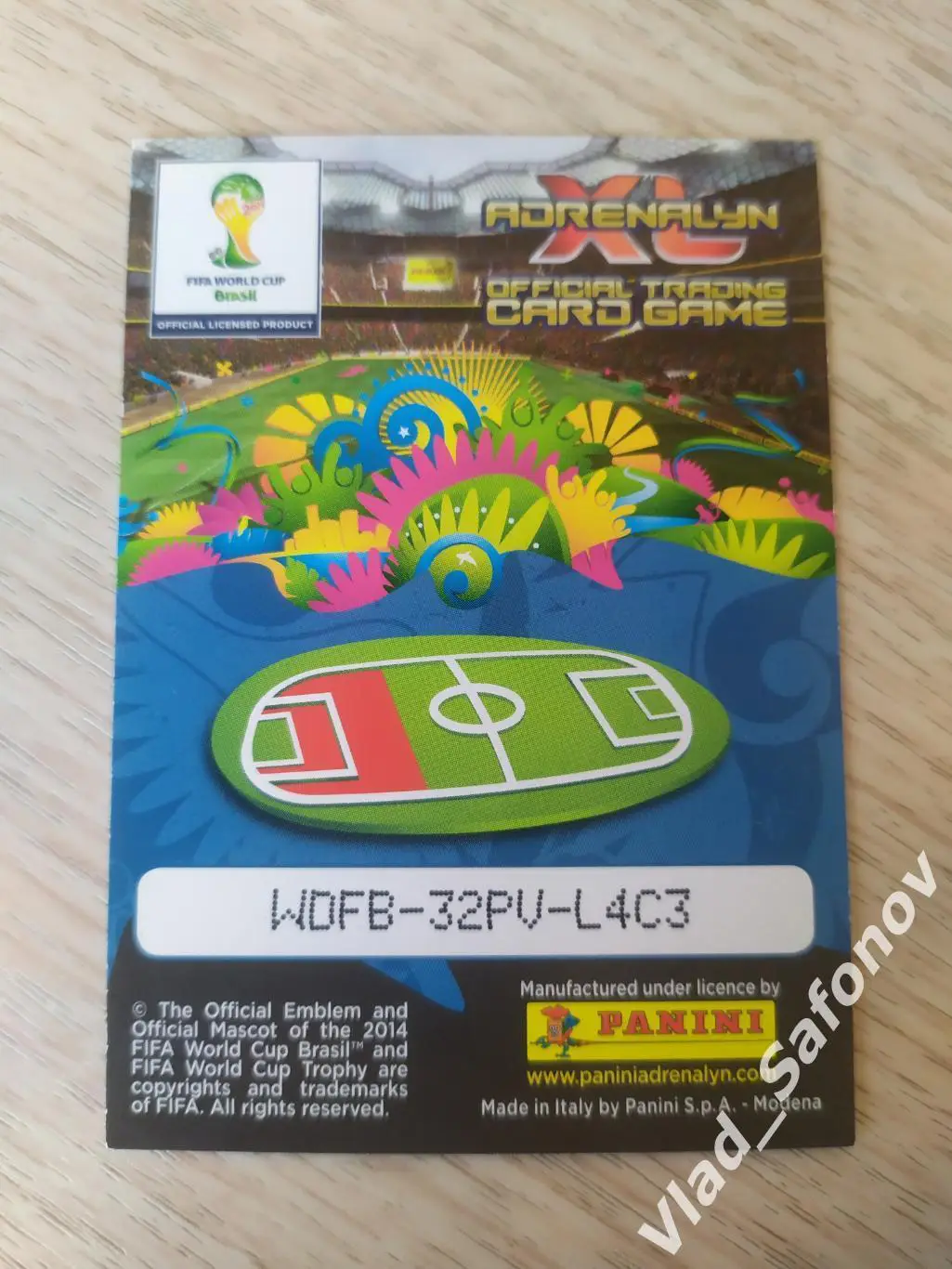 Карточка. Данте(Бразилия). Чемпионат мира. Бразилия 2014. 1