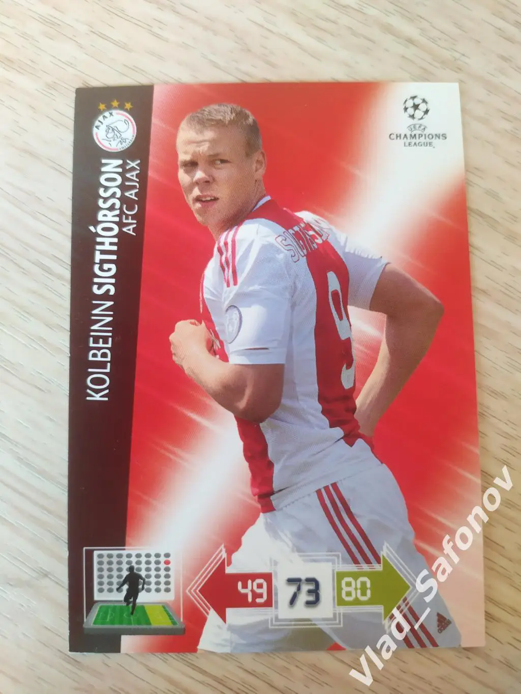 Карточка. Колбейнн Сигторссон(Аякс). Лига чемпионов 2012/2013.