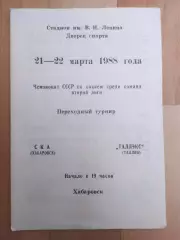 Ска(Хабаровск) - Таллэкс(Таллин). 2 лига, переходный турнир. 21-22/03/1988.