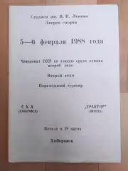 Ска(Хабаровск) - Трактор(Липецк). 2 лига, переходный турнир. 05-06/02/1988.