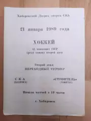 Ска(Хабаровск) - Строитель(Темиртау). Переходный турнир. 21/01/1989.