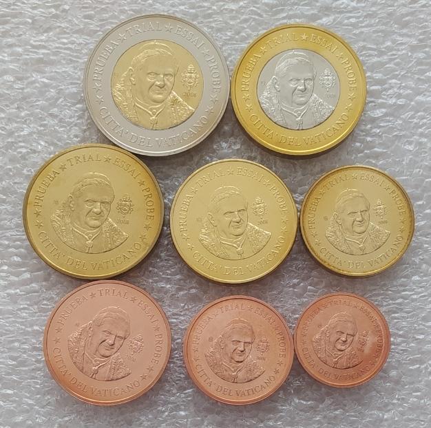 Монета, Набор Монет, Евро, Европа, Ватикан, Пробные Евро 2008 год 8 шт Лот № 2
