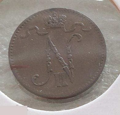 Монета, Финляндия, 1 Пенни, Pennia, 1912 год, Монета для Финляндии в Составе Российской Империи Клуб 3