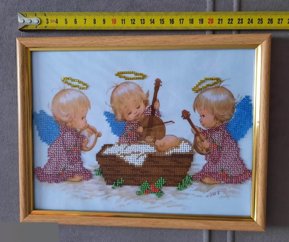 Картина, Вышитая Бисером, Вышивка, Ангелок, Ангел, В День Рождения, Для Девочки, 260х200 мм.
