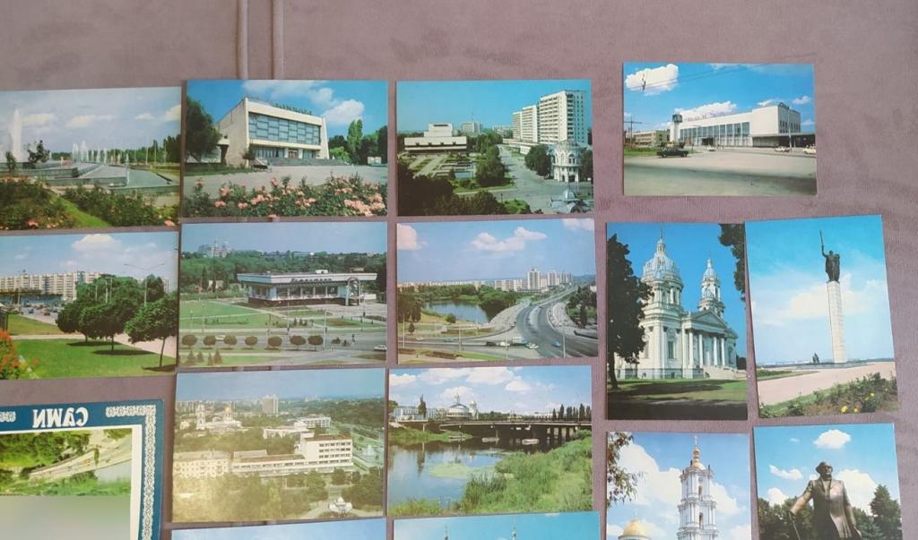 Открытка, Открытки, Сумы, Украина, 1992 год, Достопримечательности, Набор, 18 шт 2