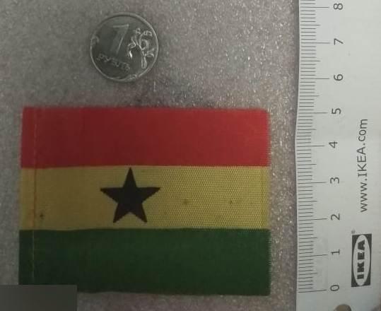 Флаг, Флажок, Республика Гана, Гана, Ткань, 70*51 мм