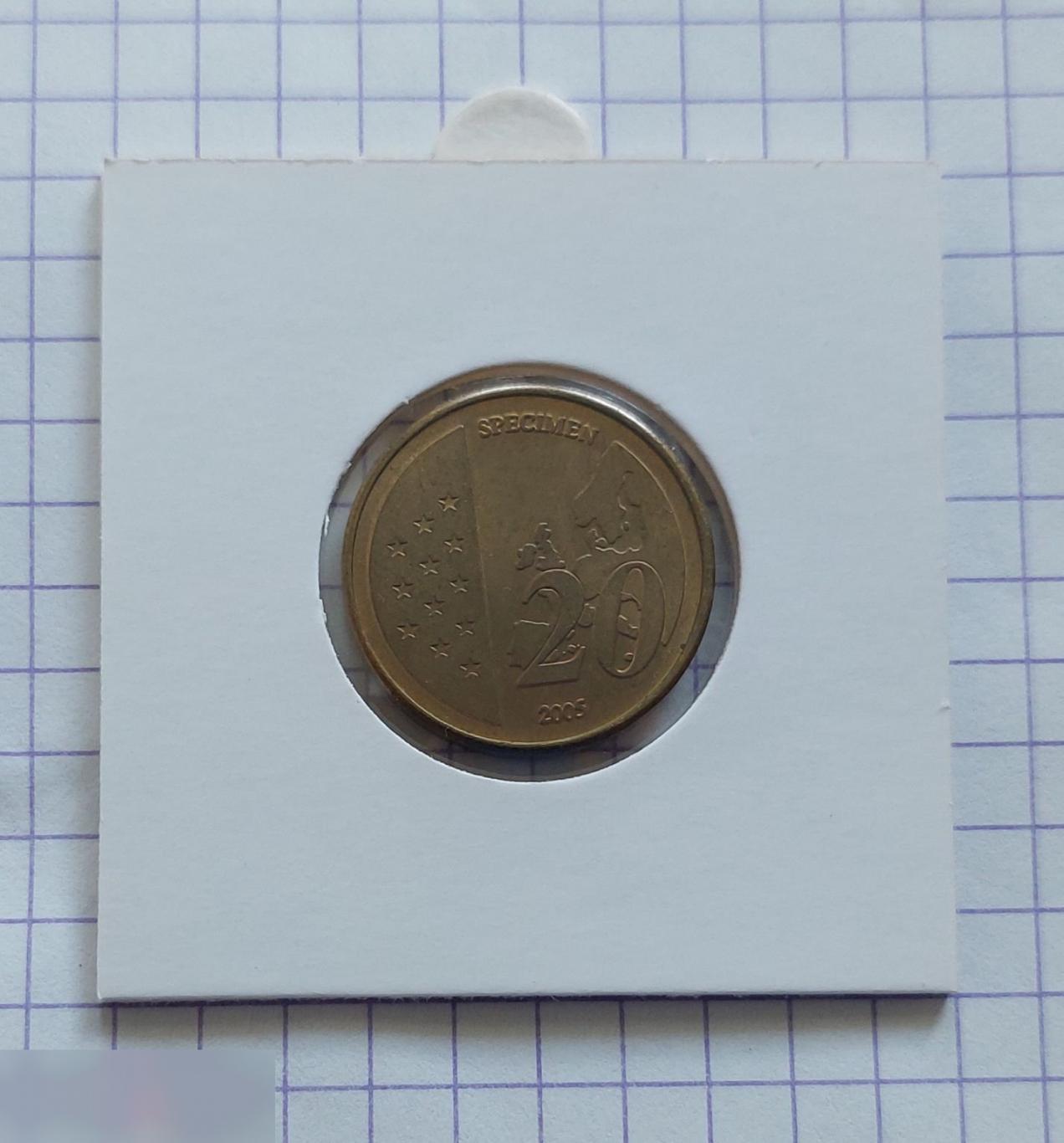 Жетон, Пробные Евро, Евро, Ватикан, 20 центов, 2005 год 1