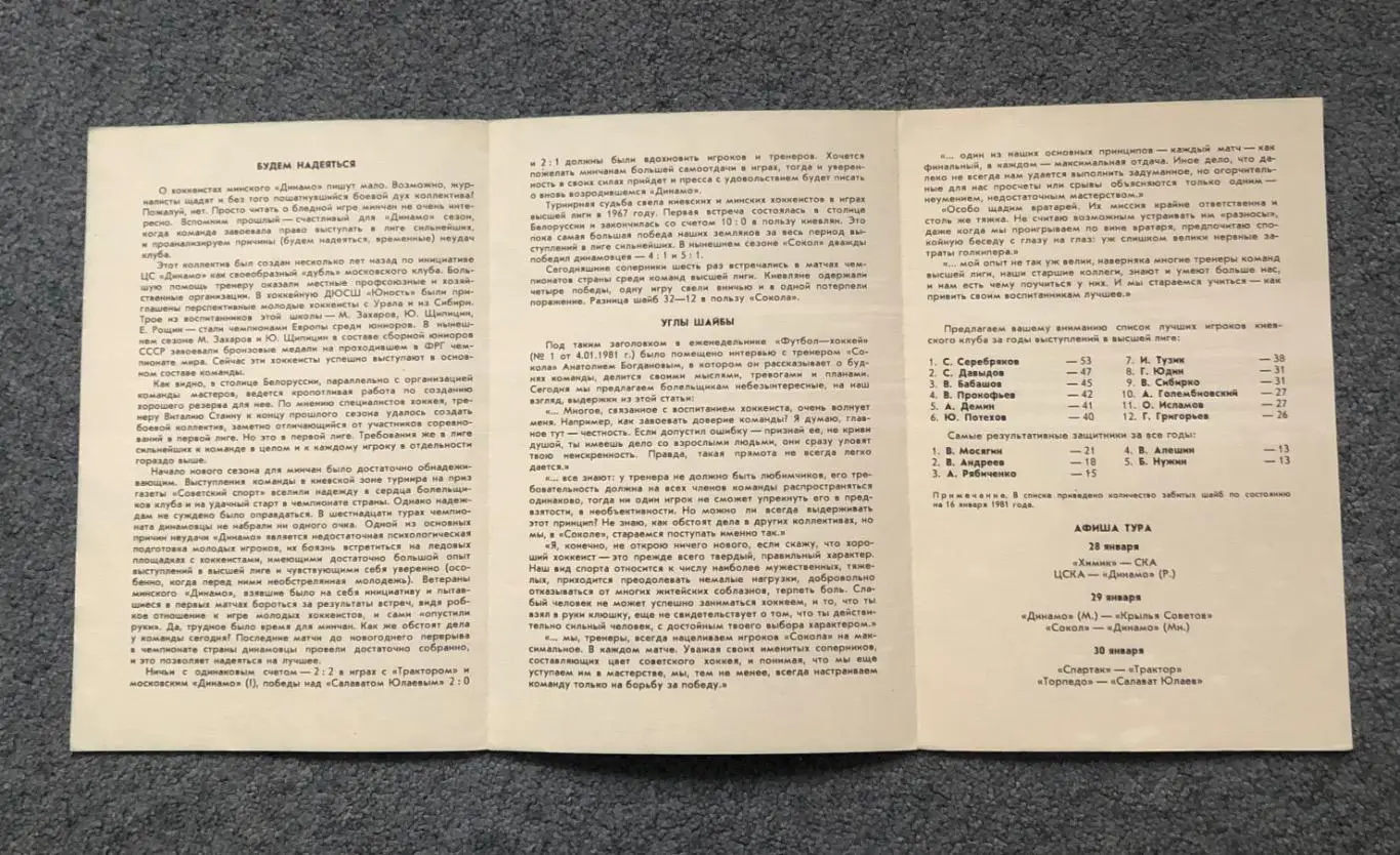 Сокол Киев - Динамо Минск, 29.01.1981 2