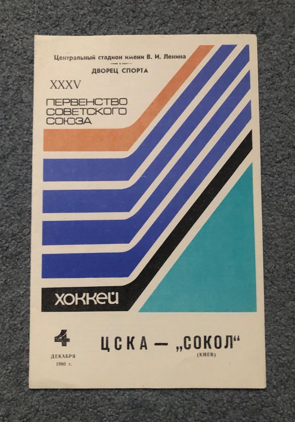 ЦСКА - Сокол Киев, 04.12.1980