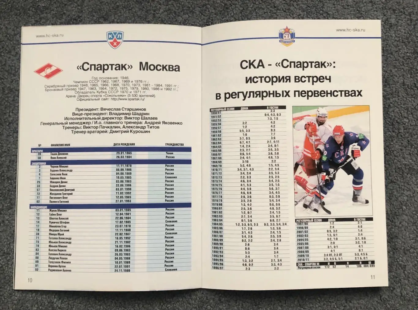 СКА Санкт-Петербург - Спартак Москва, 23 и 24.02.2011 с отчетом 5