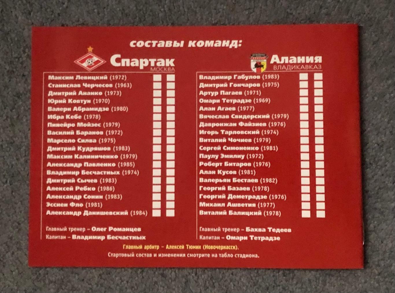 Спартак Москва - Алания Владикавказ, 16.08.2002 7