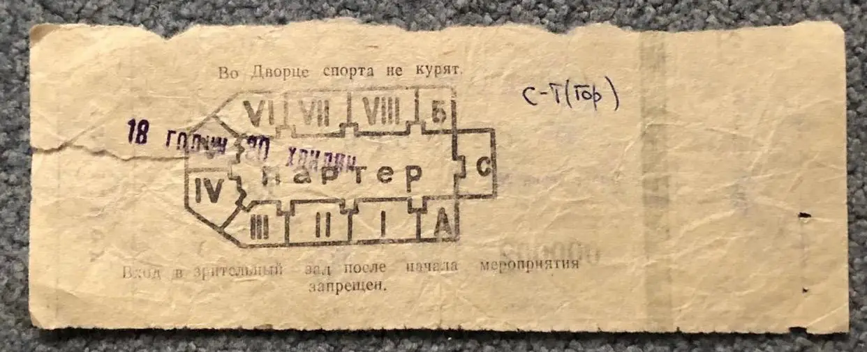Билет Сокол Киев -Торпедо Горький, 15.01.1985 1