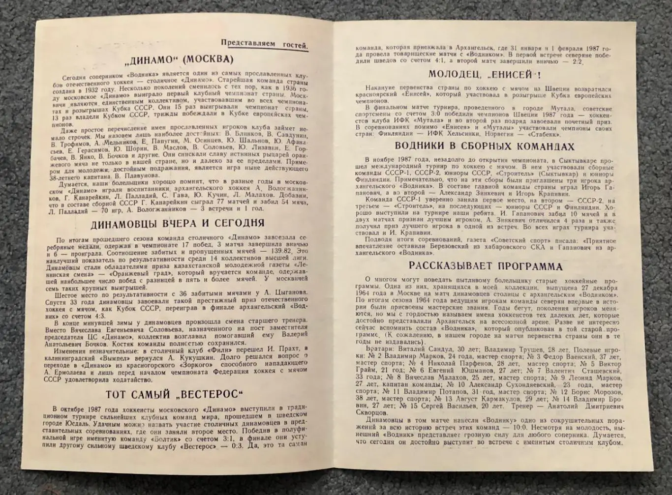 Водник Архангельск - Динамо Москва, 02.12.1987 2