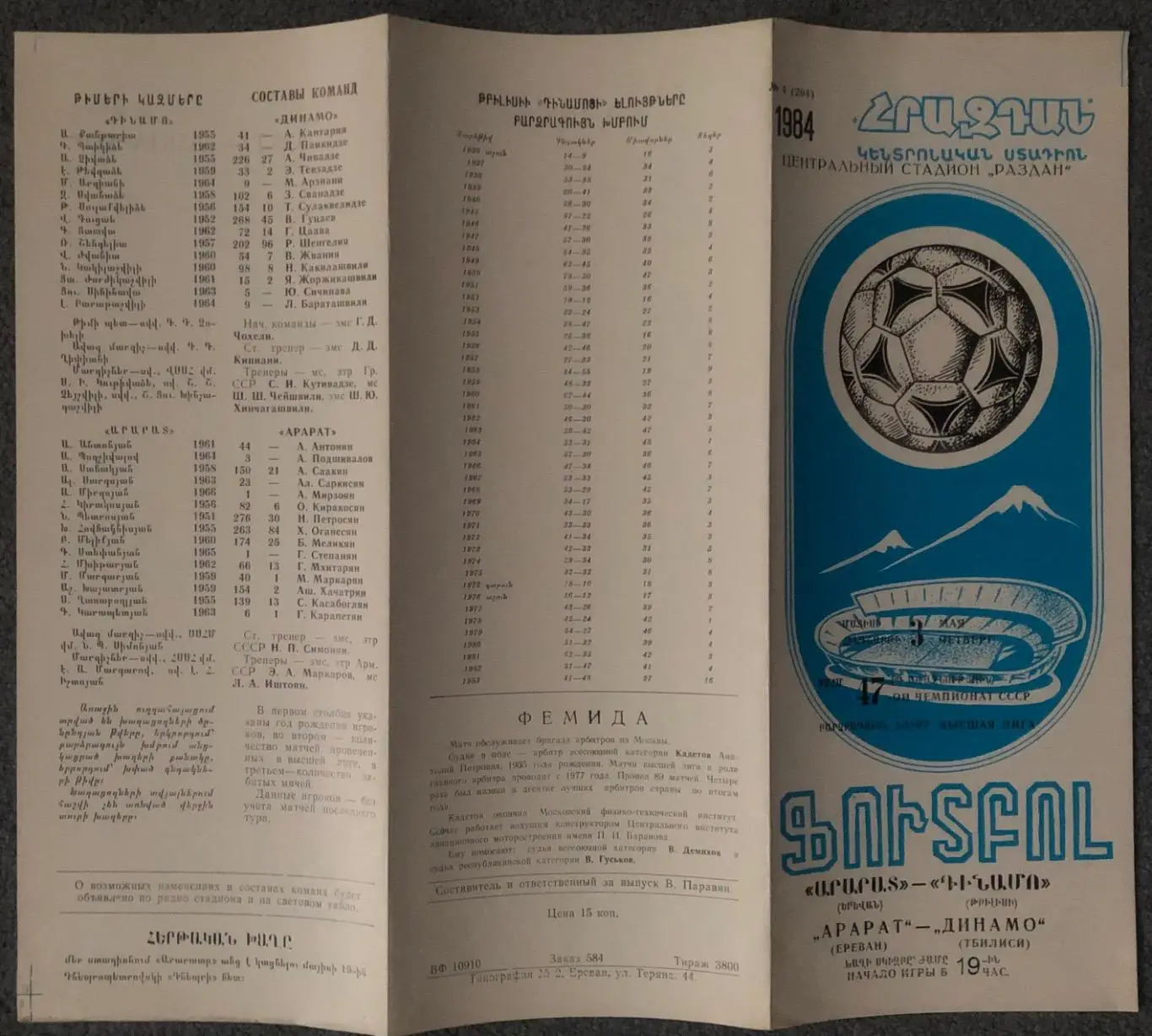 Арарат Ереван - Динамо Тбилиси, 03.05.1984 2