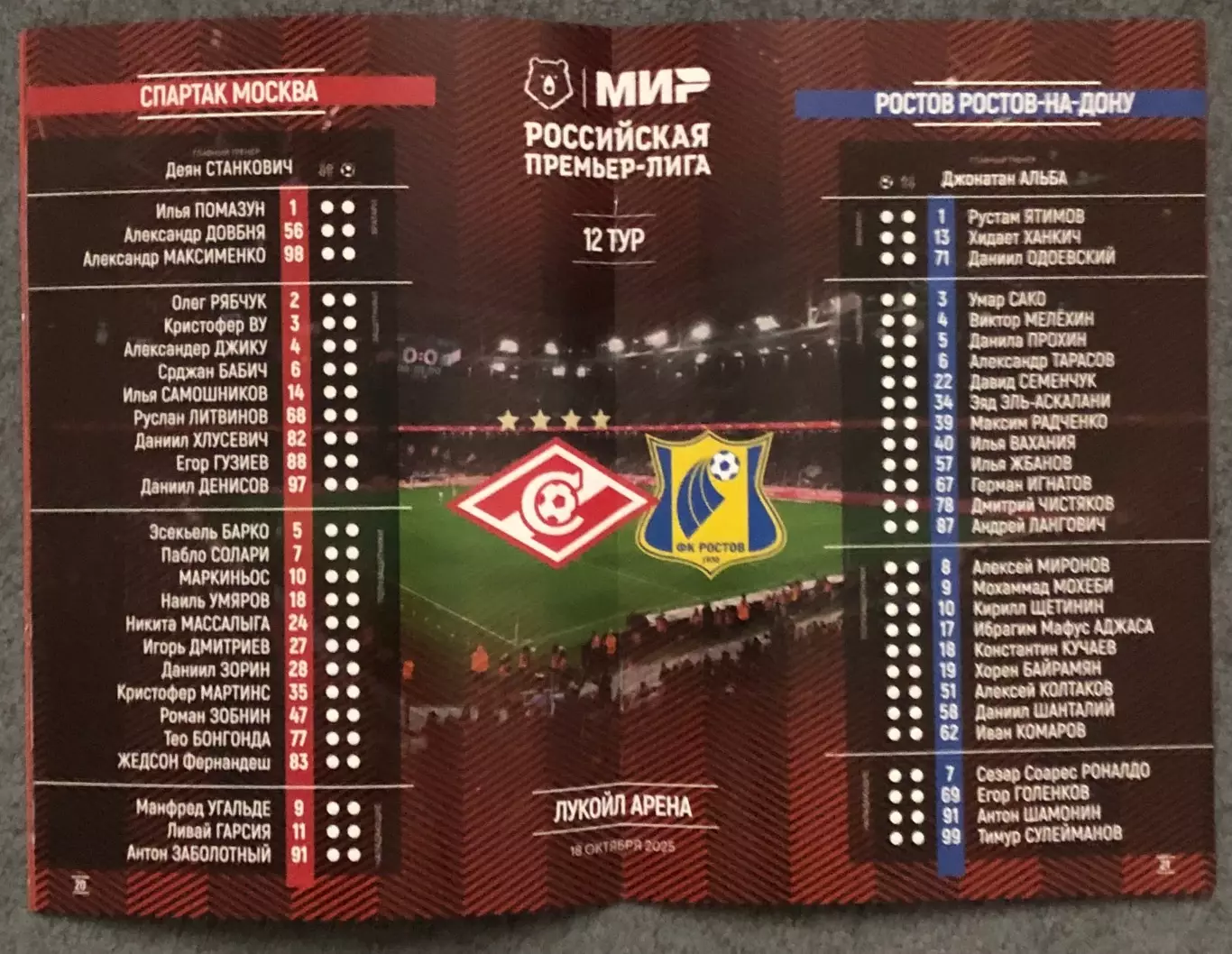 Спартак Москва - Ростов Ростов-на-Дону, 18.10.2025 4