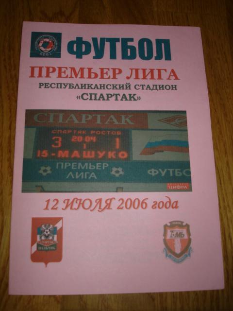 12.07.2006 Спартак-Нальчик Нальчик - Томь Томск