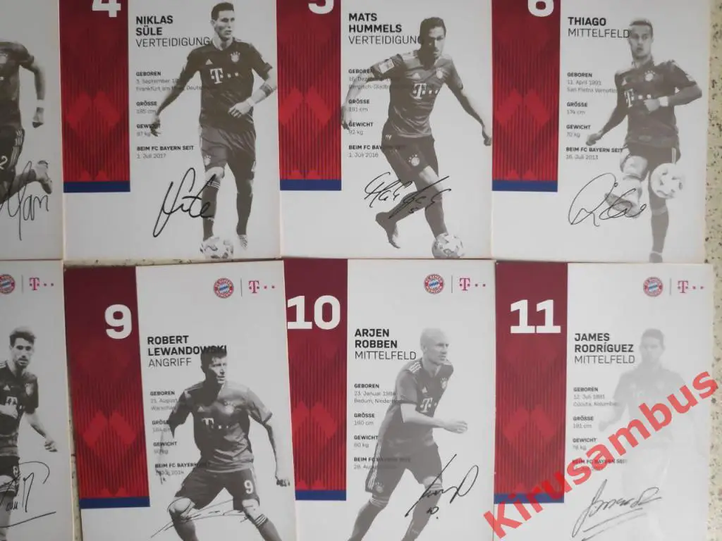 Автограф принты всей команды Бавария (Мюнхен) 2